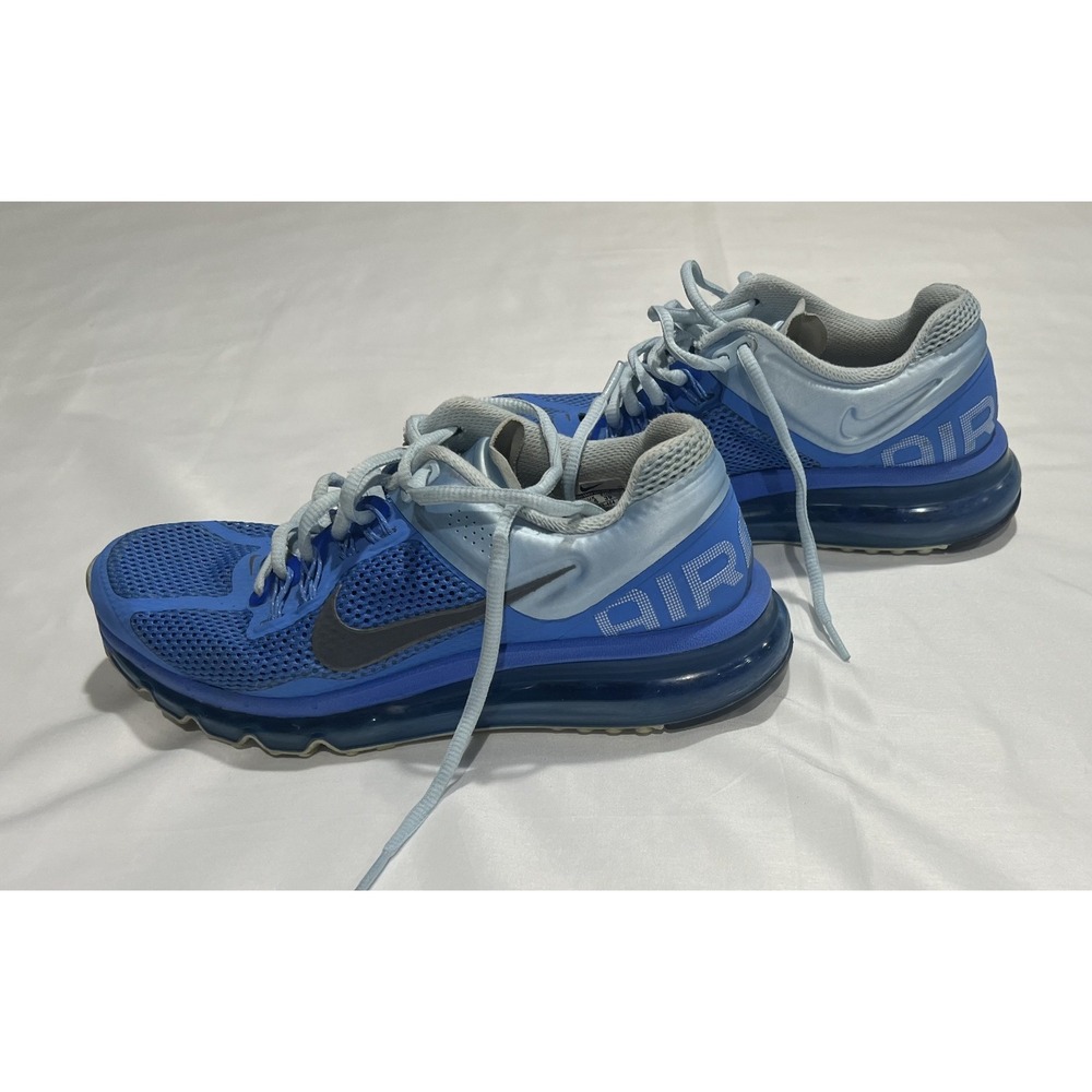 Nike Air Max+ Runnings Shoes Womens 8 Blue 2013 Waffle Skin 555363-404